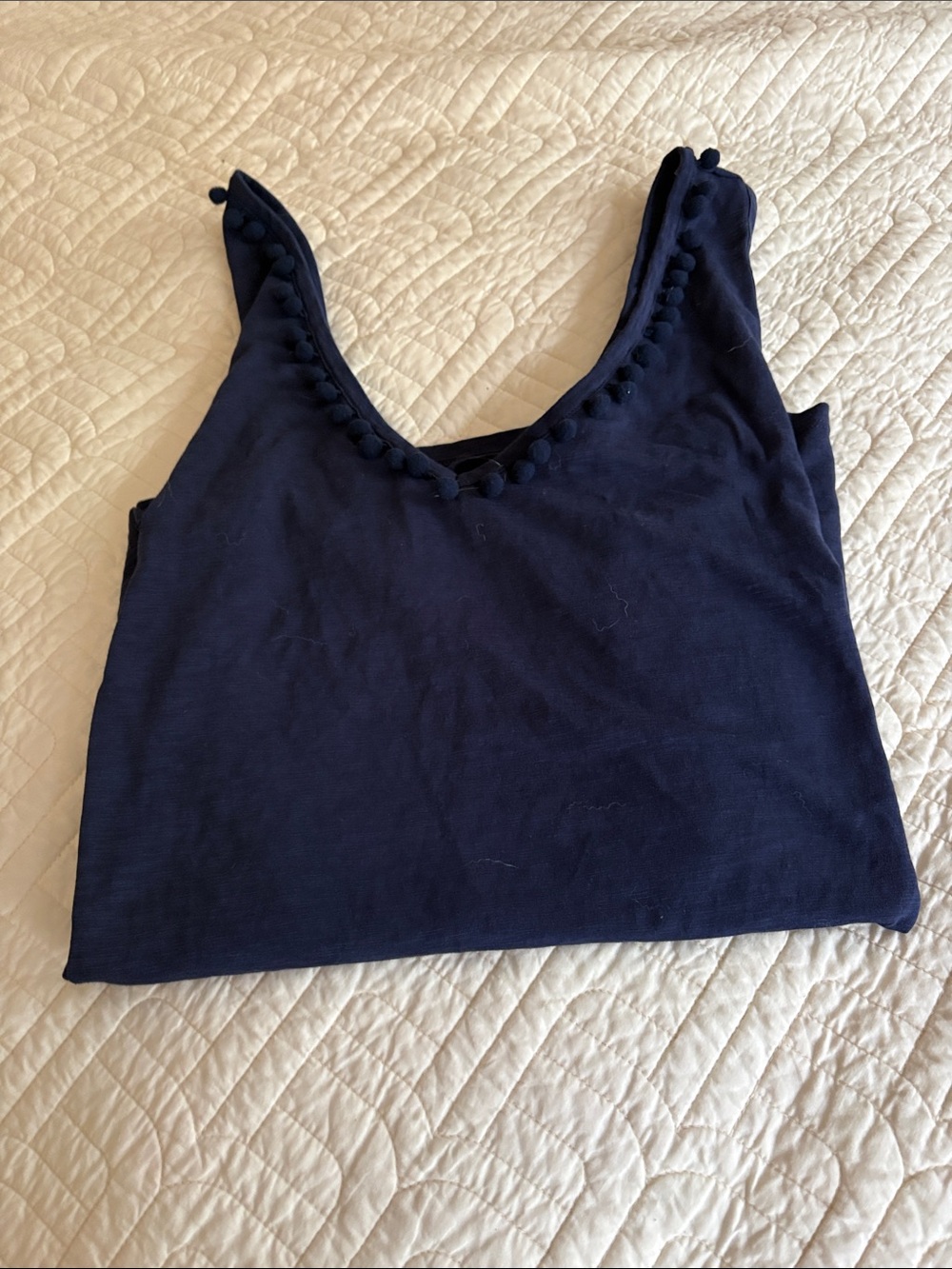 Lilly Pulitzer Navy Pom-Trim Tank